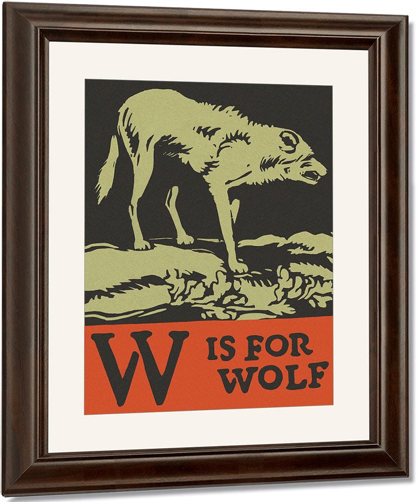 Alphabet W Is For Wolf By C.B. Falls Fine Art Print