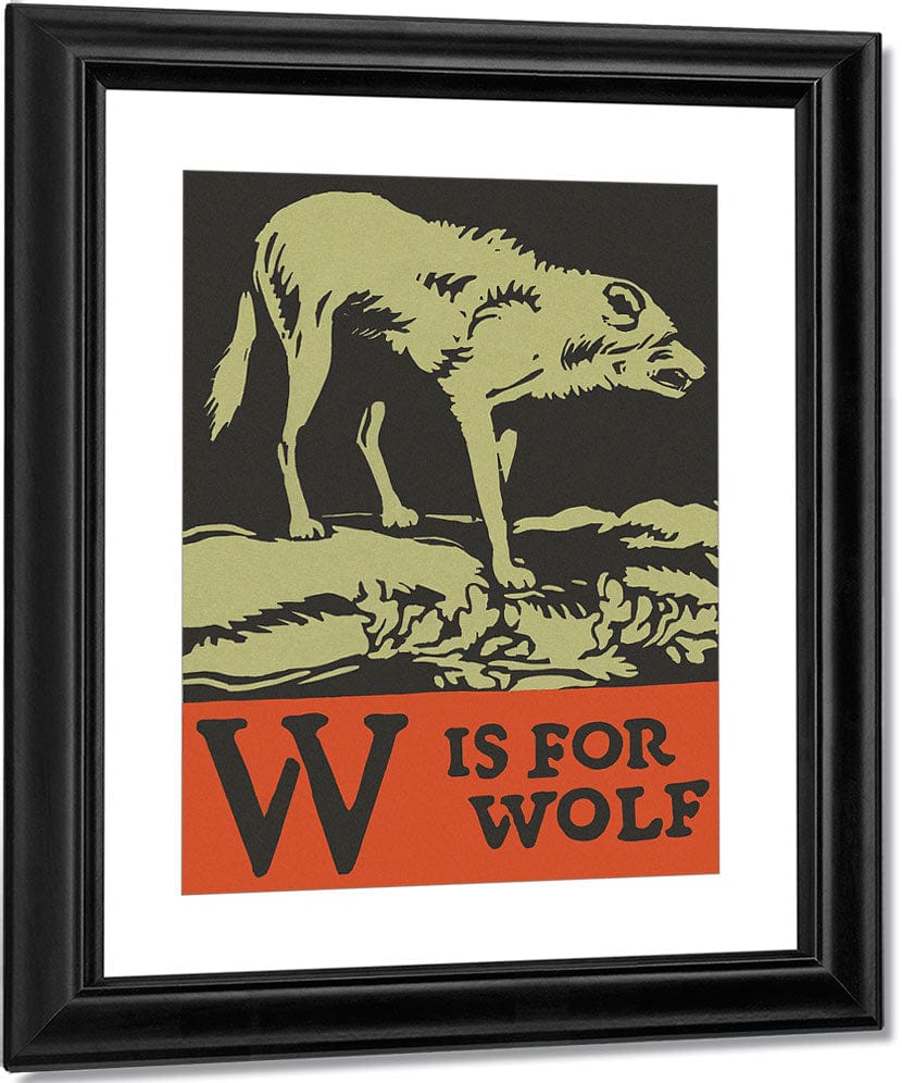 Alphabet W Is For Wolf By C.B. Falls Fine Art Print