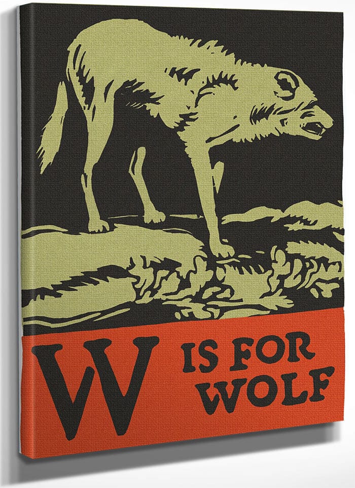 Alphabet W Is For Wolf By C.B. Falls Fine Art Print