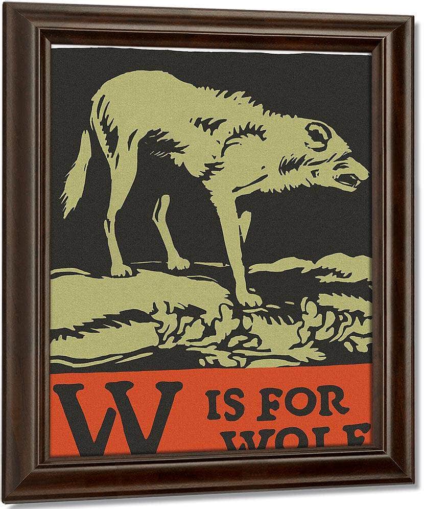 Alphabet W Is For Wolf By C.B. Falls Fine Art Print