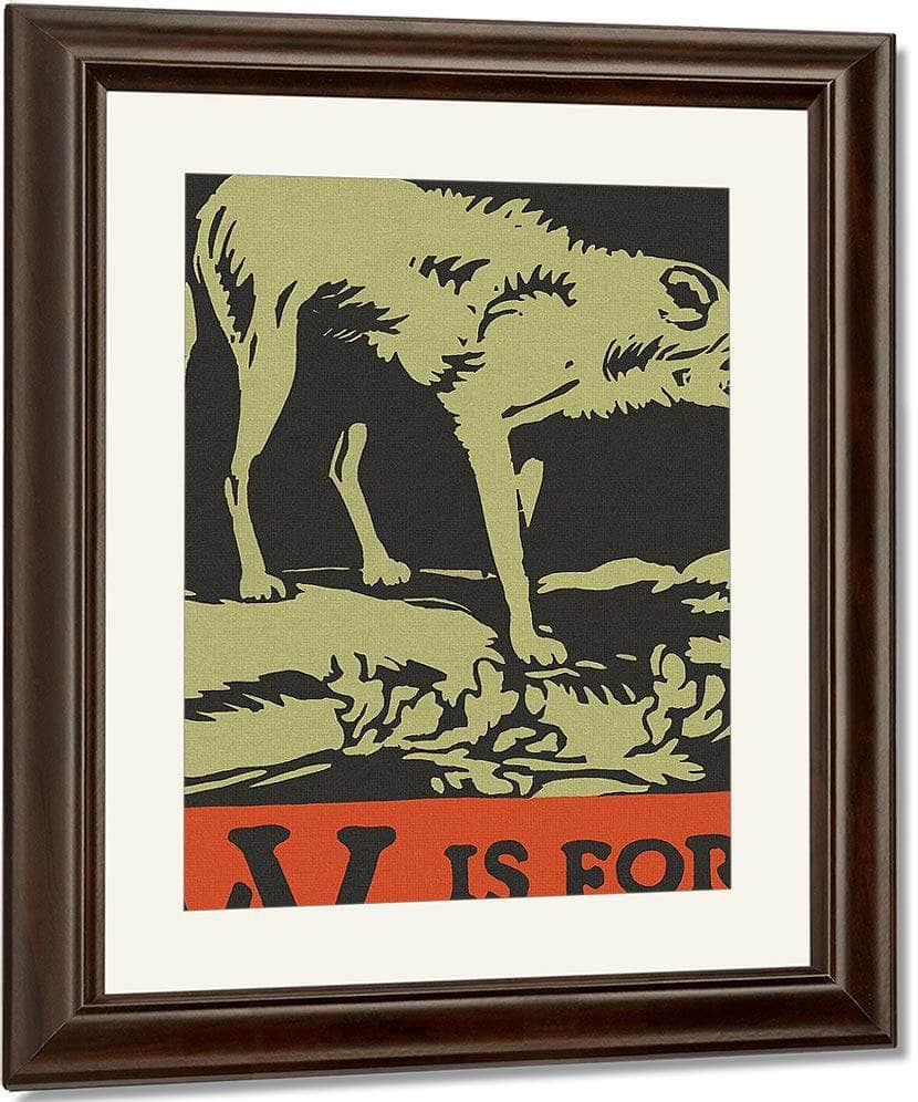 Alphabet W Is For Wolf By C.B. Falls Fine Art Print