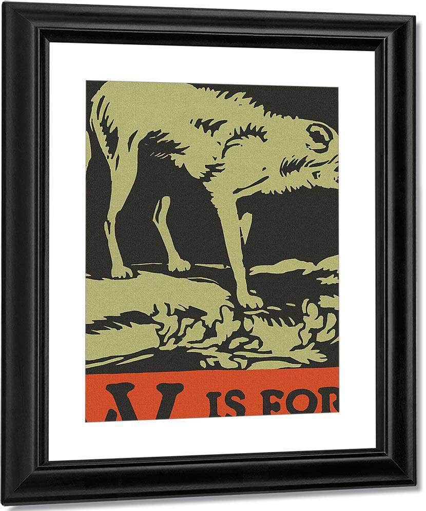 Alphabet W Is For Wolf By C.B. Falls Fine Art Print