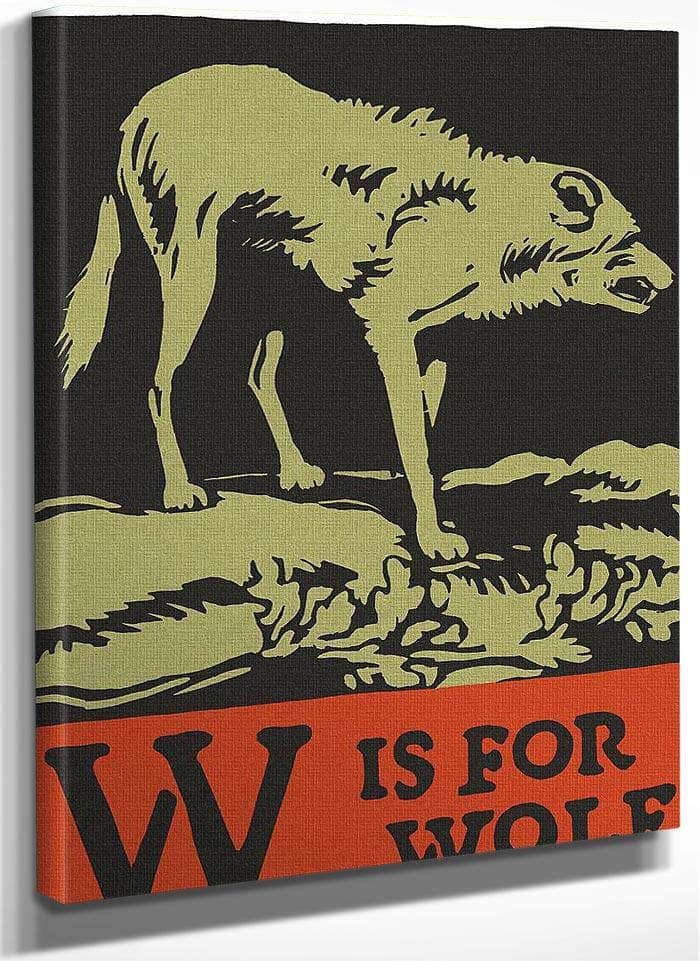 Alphabet W Is For Wolf By C.B. Falls Fine Art Print