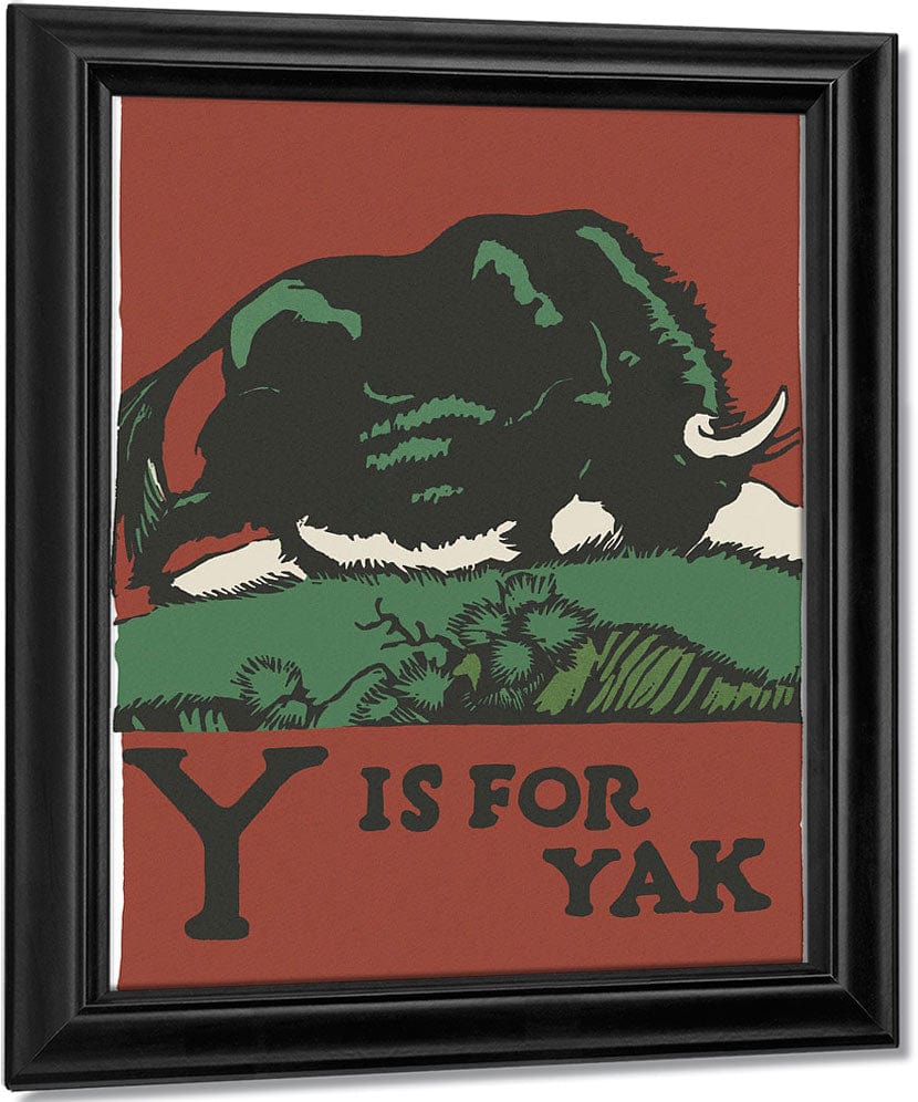 Alphabet Y Is For Yak By C.B. Falls Fine Art Print