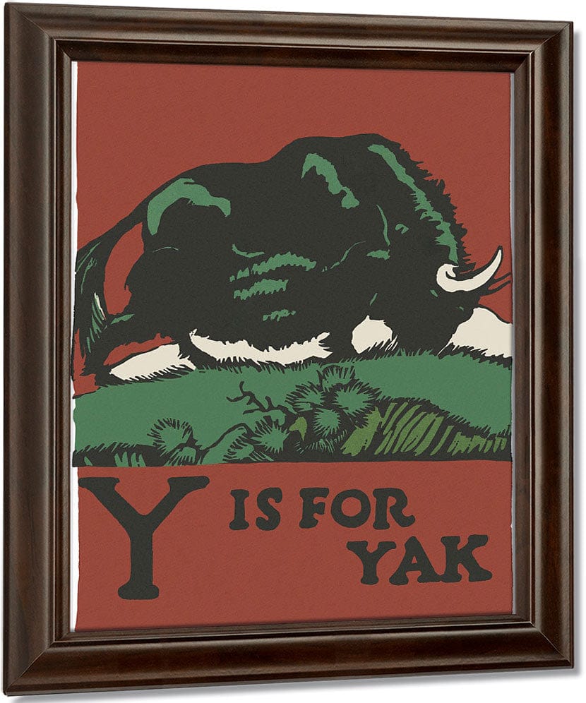 Alphabet Y Is For Yak By C.B. Falls Fine Art Print