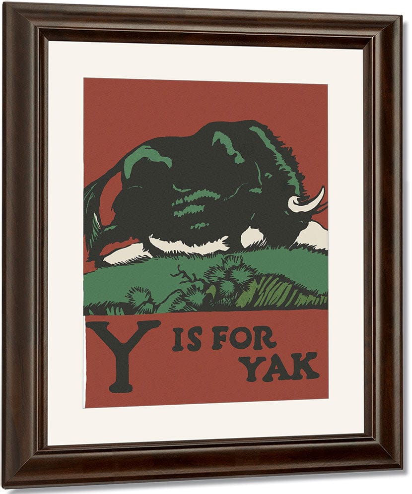Alphabet Y Is For Yak By C.B. Falls Fine Art Print