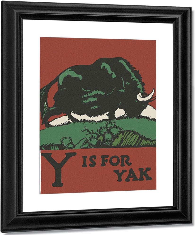 Alphabet Y Is For Yak By C.B. Falls Fine Art Print