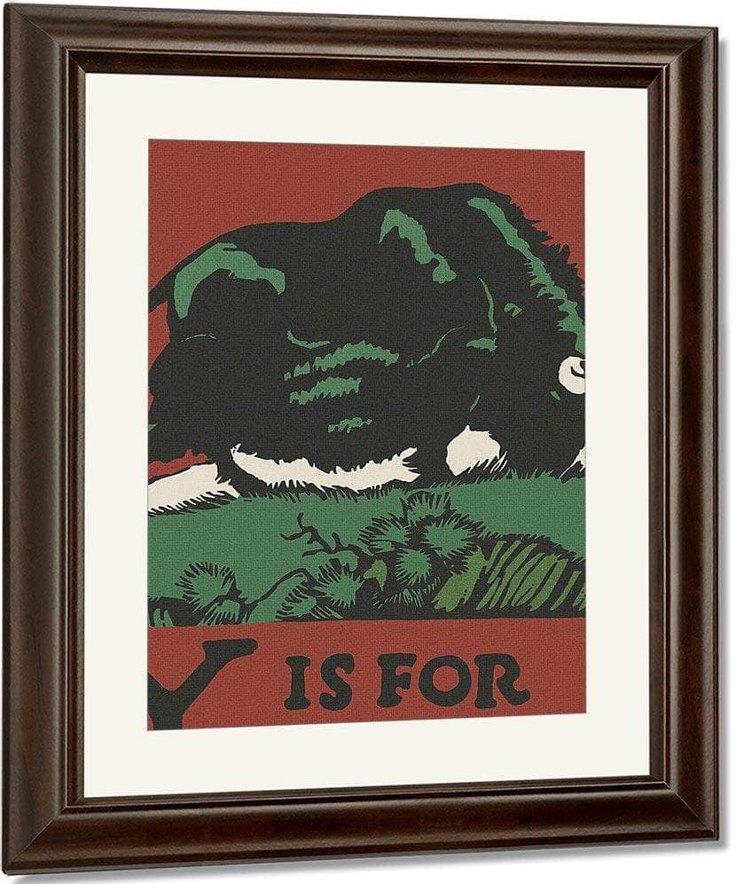 Alphabet Y Is For Yak By C.B. Falls Fine Art Print