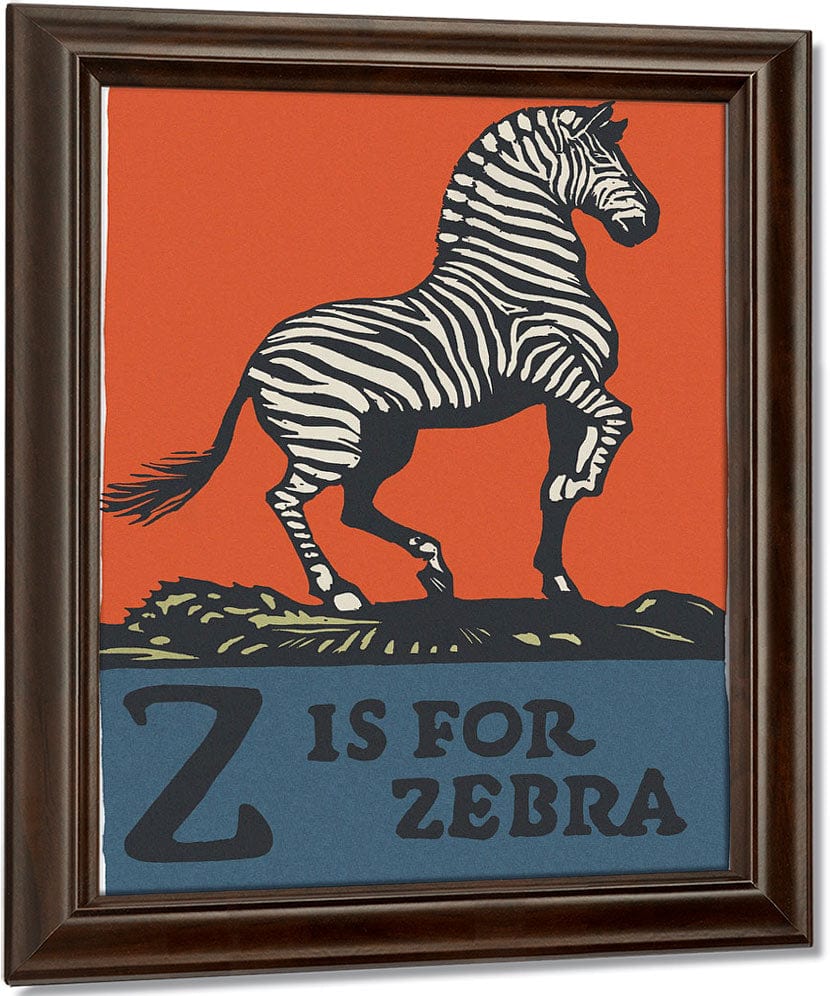 Alphabet Z Is For Zebra By C.B. Falls Fine Art Print