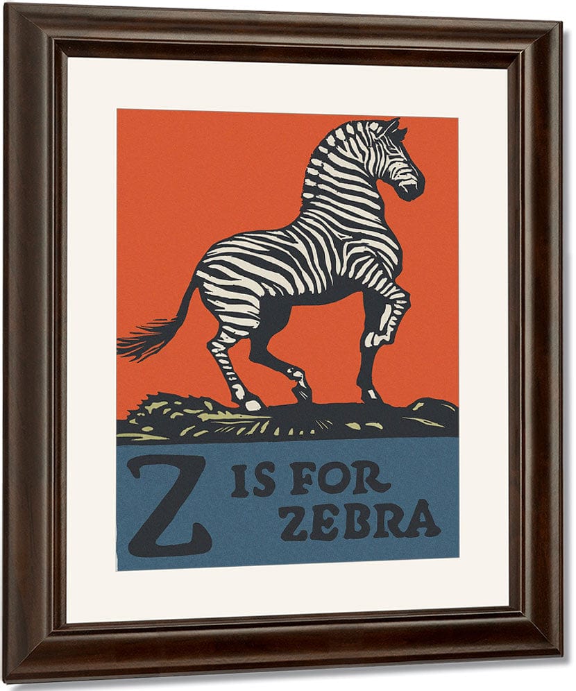 Alphabet Z Is For Zebra By C.B. Falls Fine Art Print