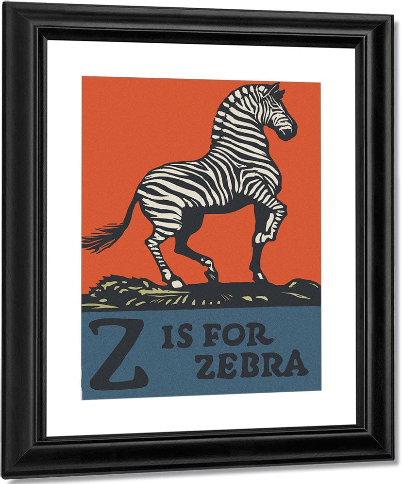 Alphabet Z Is For Zebra By C.B. Falls Fine Art Print