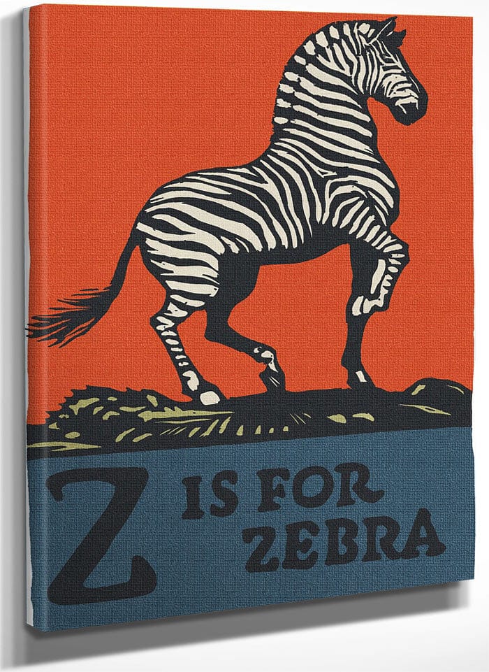 Alphabet Z Is For Zebra By C.B. Falls Fine Art Print