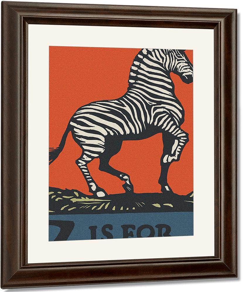 Alphabet Z Is For Zebra By C.B. Falls Fine Art Print