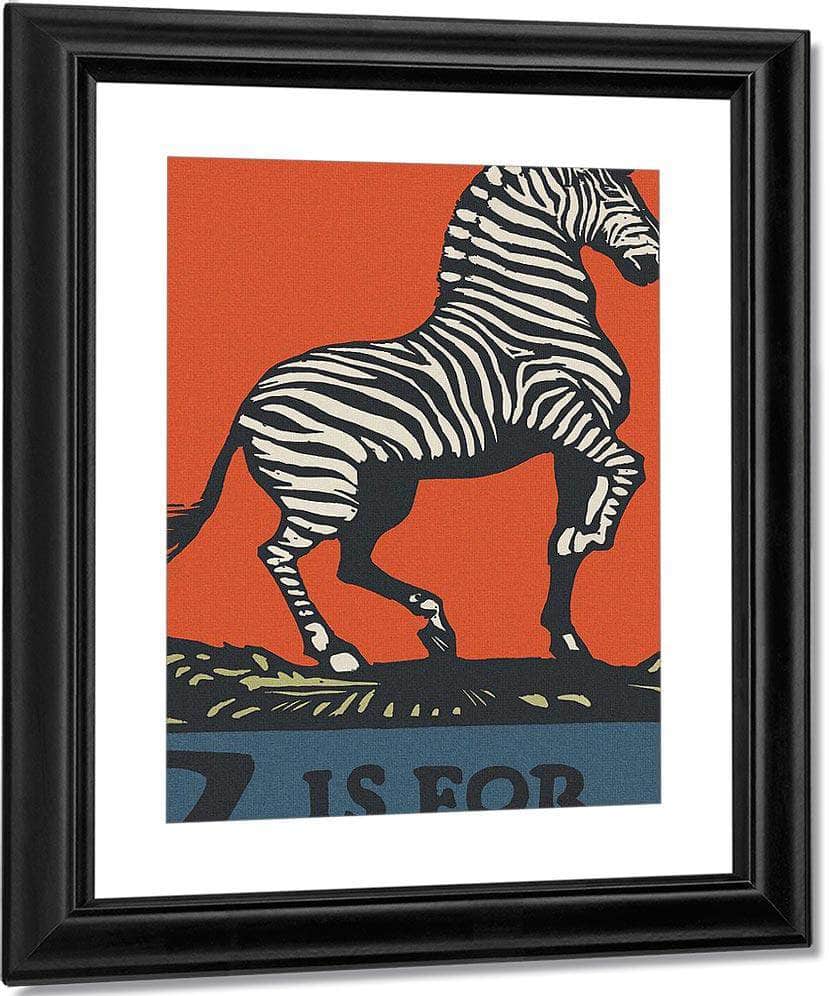 Alphabet Z Is For Zebra By C.B. Falls Fine Art Print