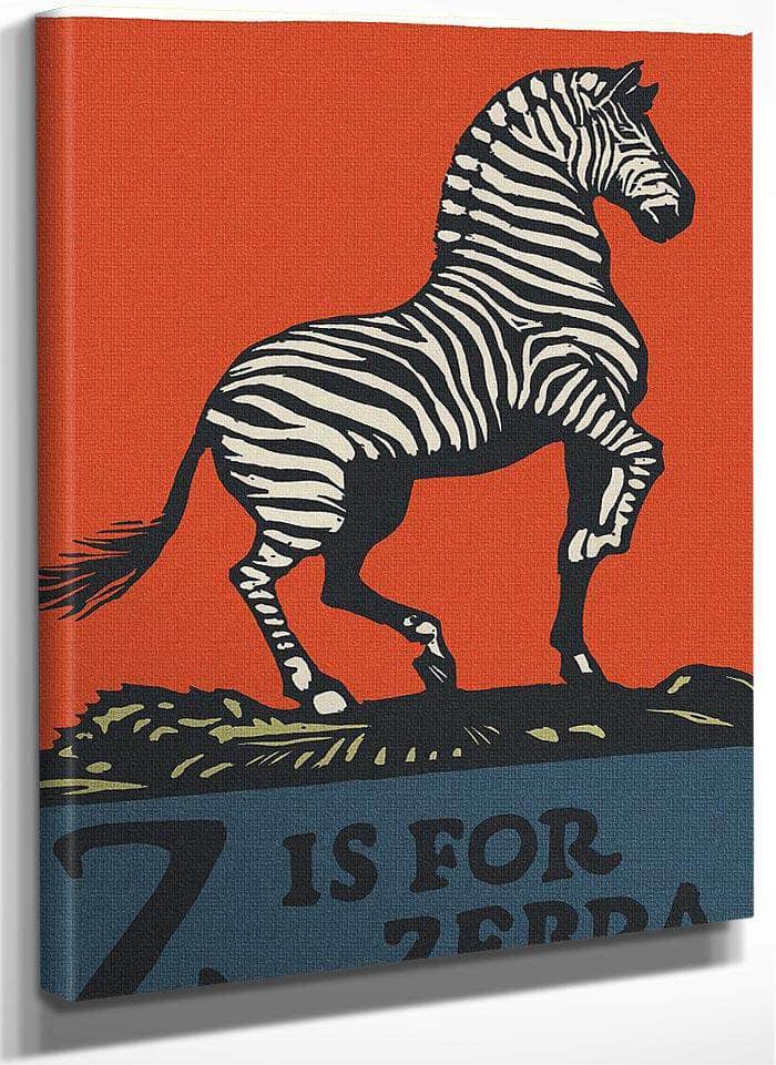 Alphabet Z Is For Zebra By C.B. Falls Fine Art Print