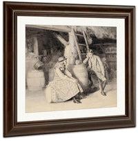 Alphonse And Cherry In The Barn 1891 By Alice Barber Stephens Fine Art Print