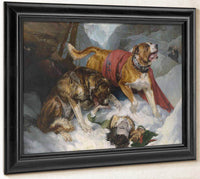 Alpine Mastiffs Reanimating A Distressed By Edwin Landseer Fine Art Print