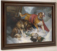 Alpine Mastiffs Reanimating A Distressed By Edwin Landseer Fine Art Print