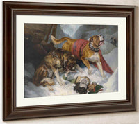 Alpine Mastiffs Reanimating A Distressed By Edwin Landseer Fine Art Print