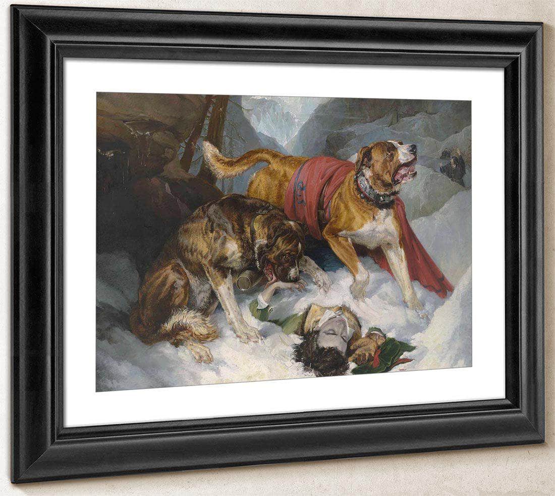 Alpine Mastiffs Reanimating A Distressed By Edwin Landseer Fine Art Print