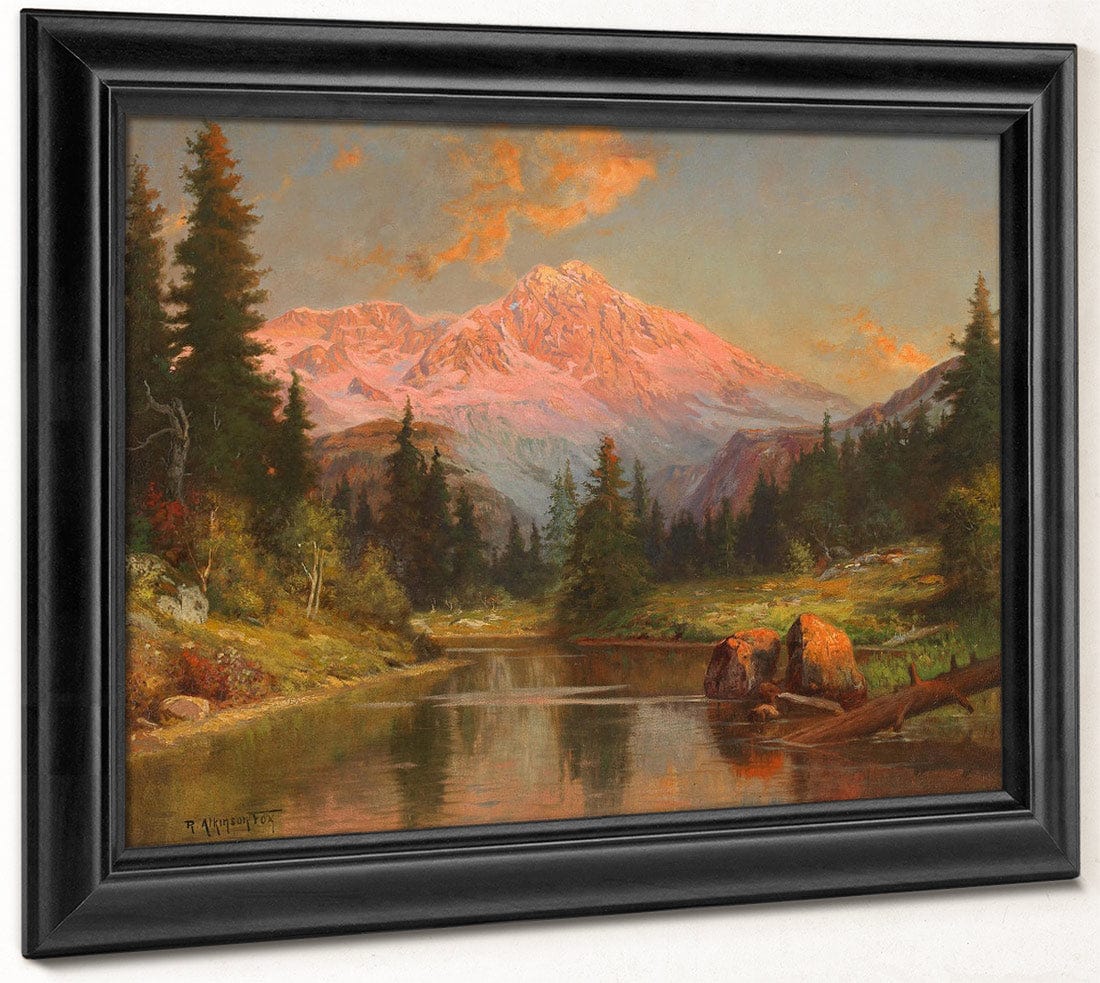 Alpine River Scene At Sunset By Robert Atkinson Fox Fine Art Print