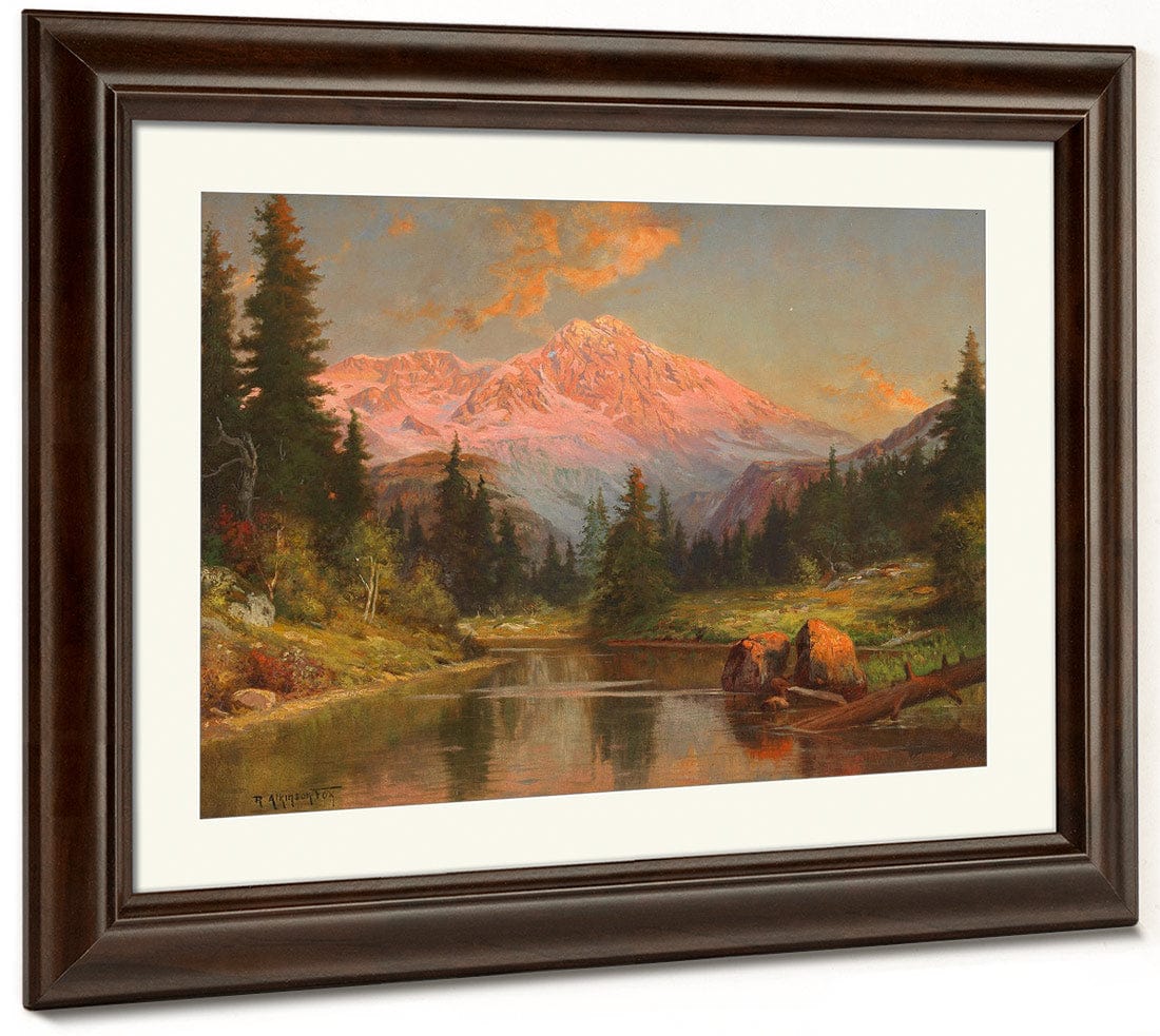 Alpine River Scene At Sunset By Robert Atkinson Fox Fine Art Print