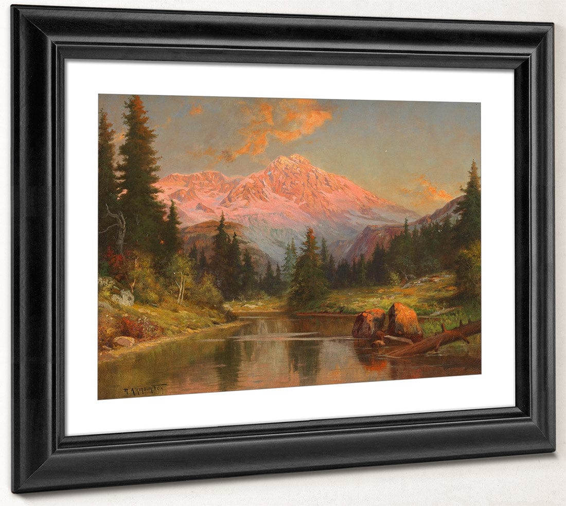 Alpine River Scene At Sunset By Robert Atkinson Fox Fine Art Print