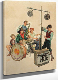 Amateur Nite   Cowboy Bills Ramblers The Saturday Evening Post Cover January 11 1936 By Monte Crews Fine Art Print