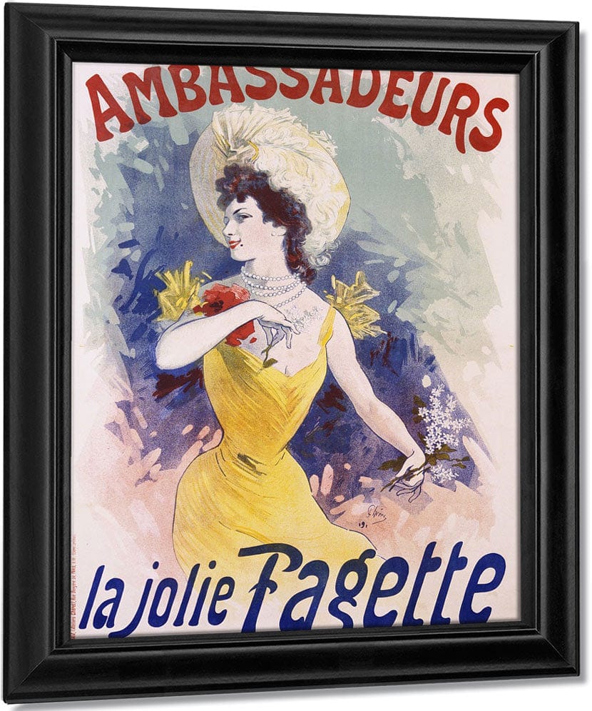 Ambassadeurs La Jolie Fagette Poster By Jules Cheret Fine Art Print