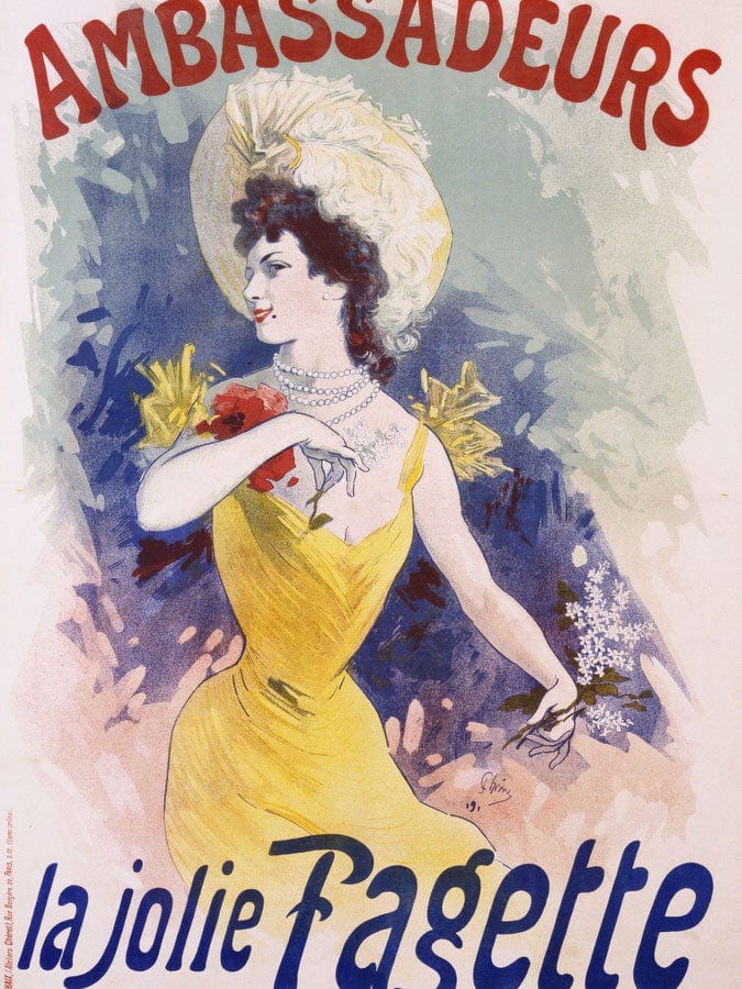 Ambassadeurs La Jolie Fagette Poster By Jules Cheret Fine Art Print