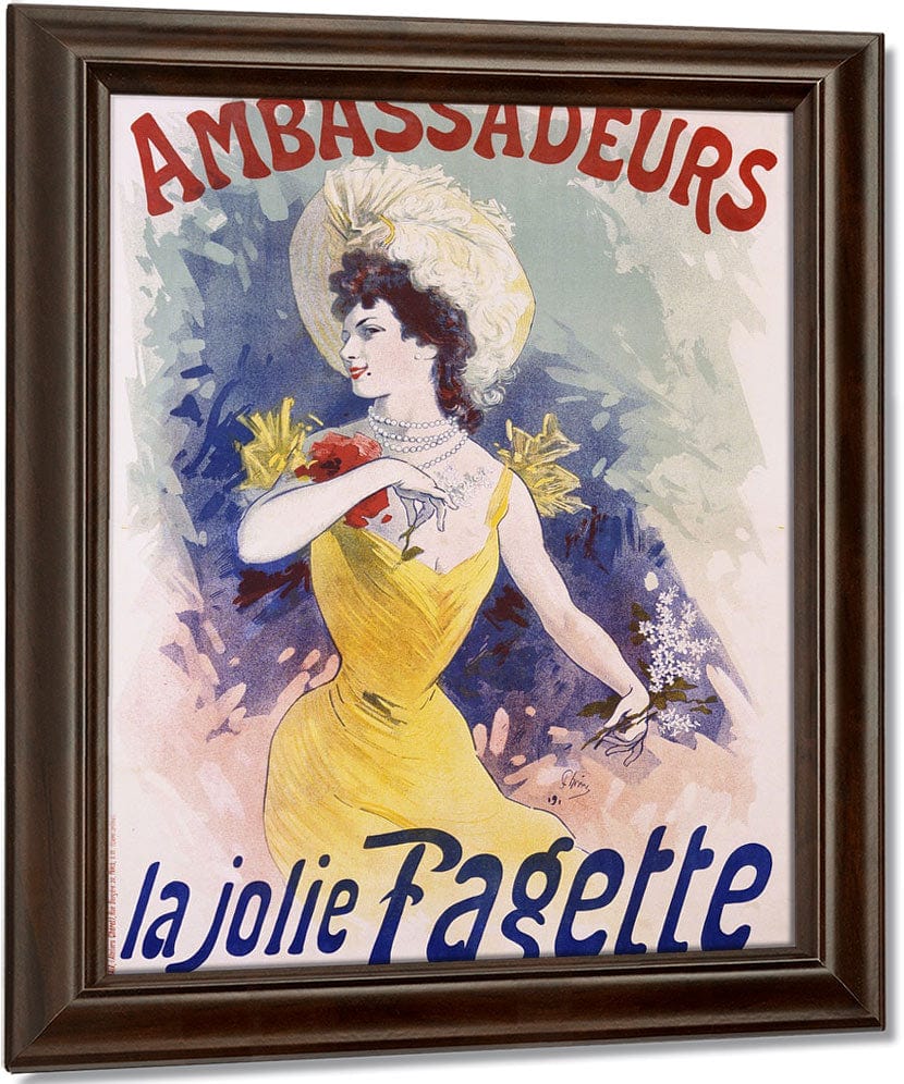 Ambassadeurs La Jolie Fagette Poster By Jules Cheret Fine Art Print