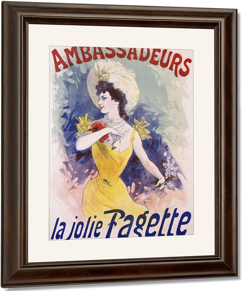 Ambassadeurs La Jolie Fagette Poster By Jules Cheret Fine Art Print