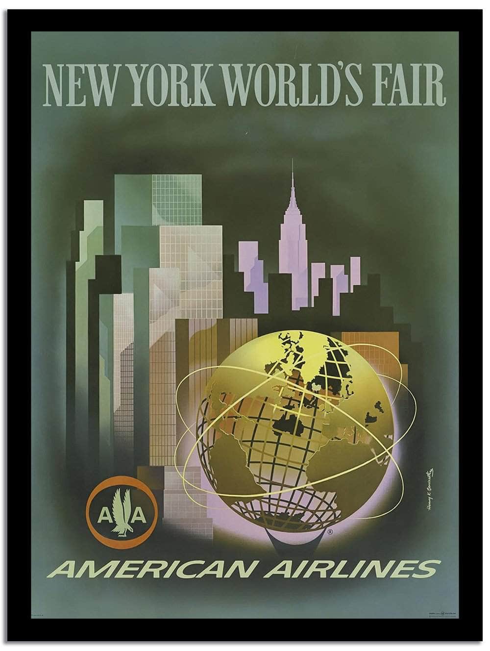 America Airlines  Vintage Postera Fine Art Print