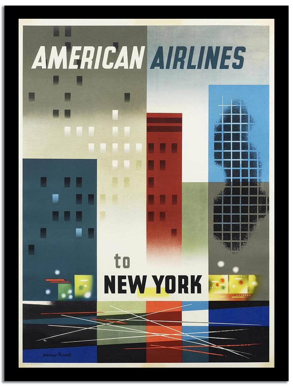 America Airlines  Vintage Posterb Fine Art Print