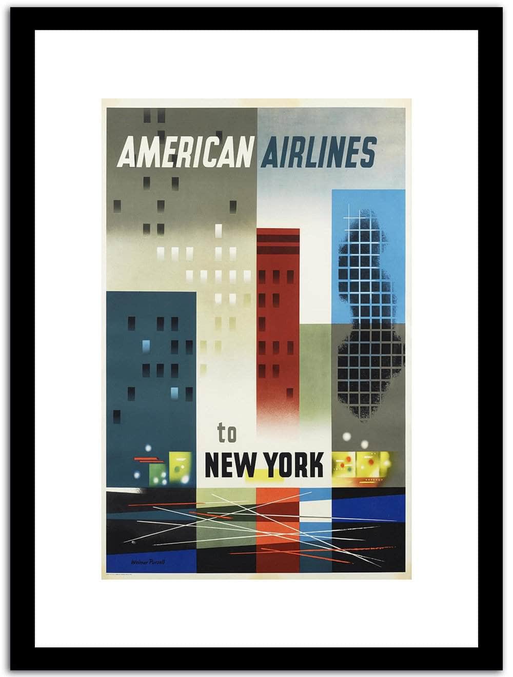 America Airlines  Vintage Posterb Fine Art Print