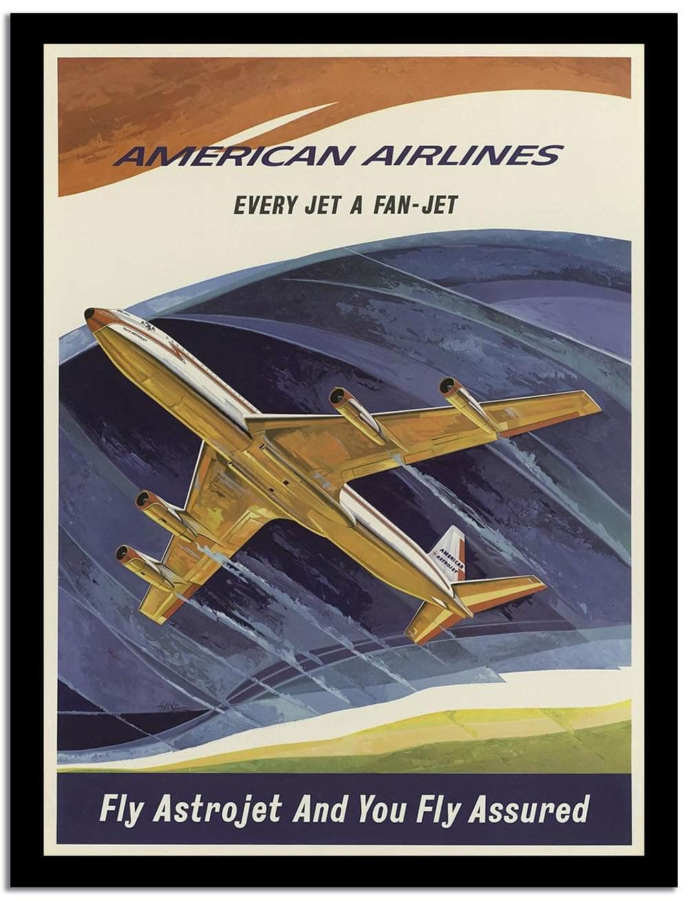 America Airlines  Vintage Posterc Fine Art Print
