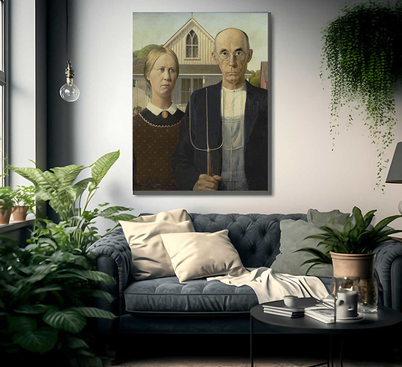 American Gothic By Grant Wood Fine Art Print