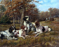 American Setters At Rest Painting Edmund Osthaus Canvas Art Fine Art Print