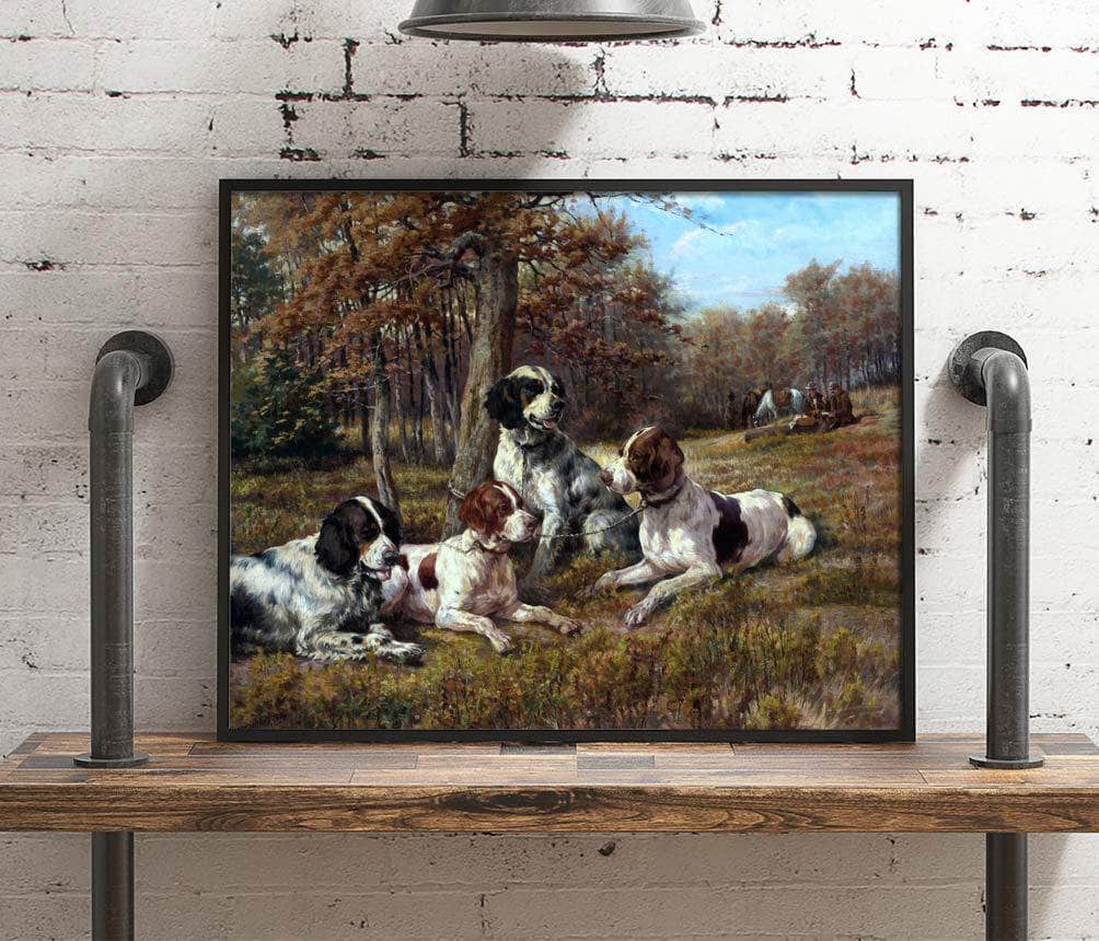 American Setters At Rest Painting Edmund Osthaus Canvas Art Fine Art Print