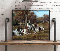 American Setters At Rest Painting Edmund Osthaus Canvas Art Fine Art Print