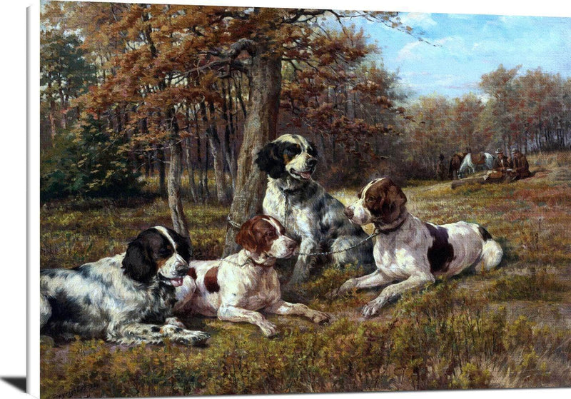 American Setters At Rest Painting Edmund Osthaus Canvas Art Fine Art Print