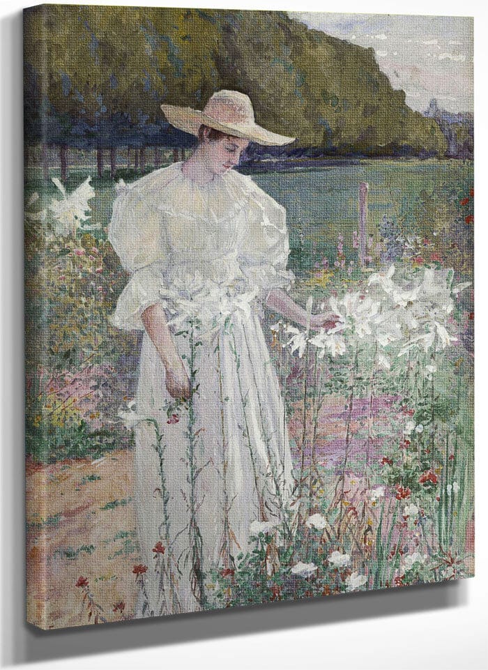 Among The Lilies By William J. Forsyth Fine Art Print