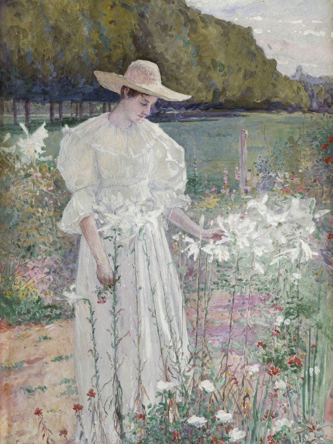 Among The Lilies By William J. Forsyth Fine Art Print