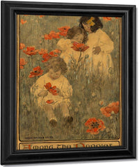 Among The Poppies The Child In A Garden Scribners Magazine Interior Illustration December 1903 By Jessie Willcox Smith Fine Art Print