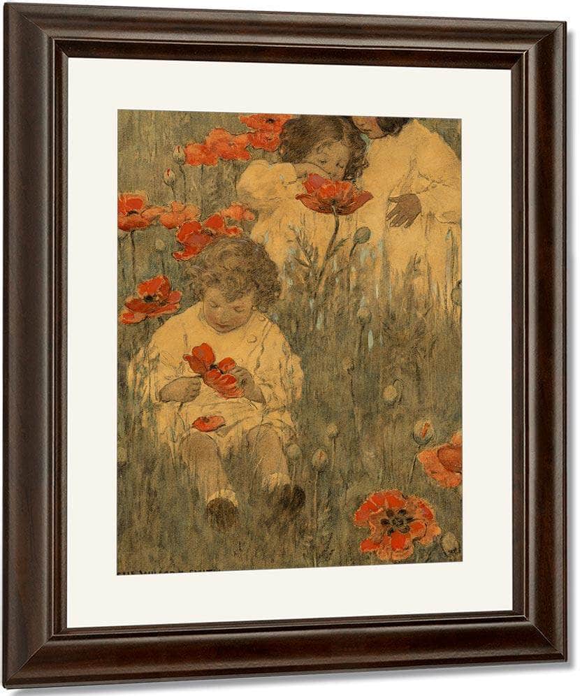 Among The Poppies The Child In A Garden Scribners Magazine Interior Illustration December 1903 By Jessie Willcox Smith Fine Art Print
