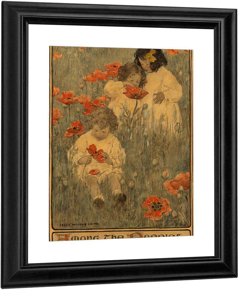 Among The Poppies The Child In A Garden Scribners Magazine Interior Illustration December 1903 By Jessie Willcox Smith Fine Art Print