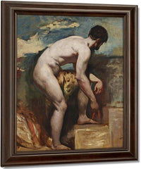 An Academic Nude Of A Man Tying His Sandal By William Etty Fine Art Print