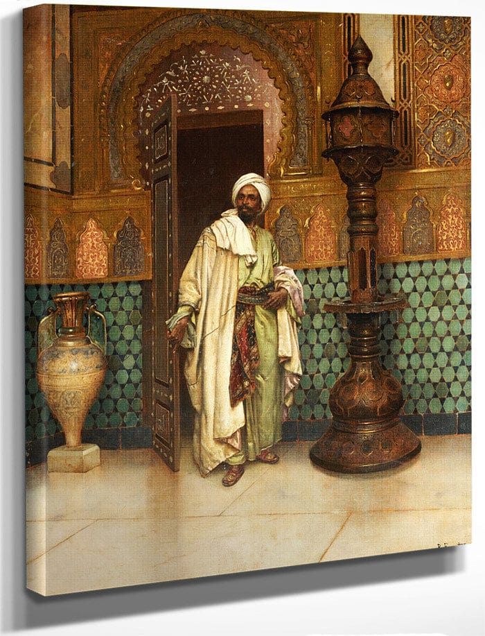 An Arab In A Palace Interior By Rodolphe Ernst Fine Art Print