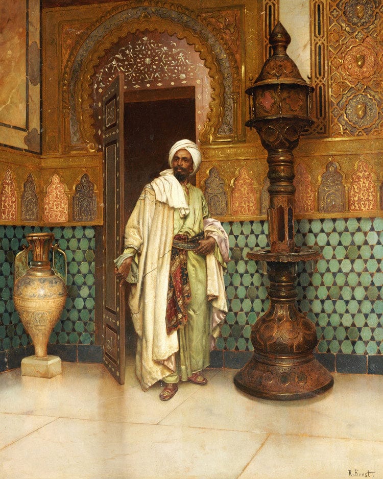 An Arab In A Palace Interior By Rodolphe Ernst Fine Art Print
