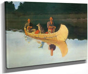 An Evening On A Canadian Lake By Frederic Remington Fine Art Print